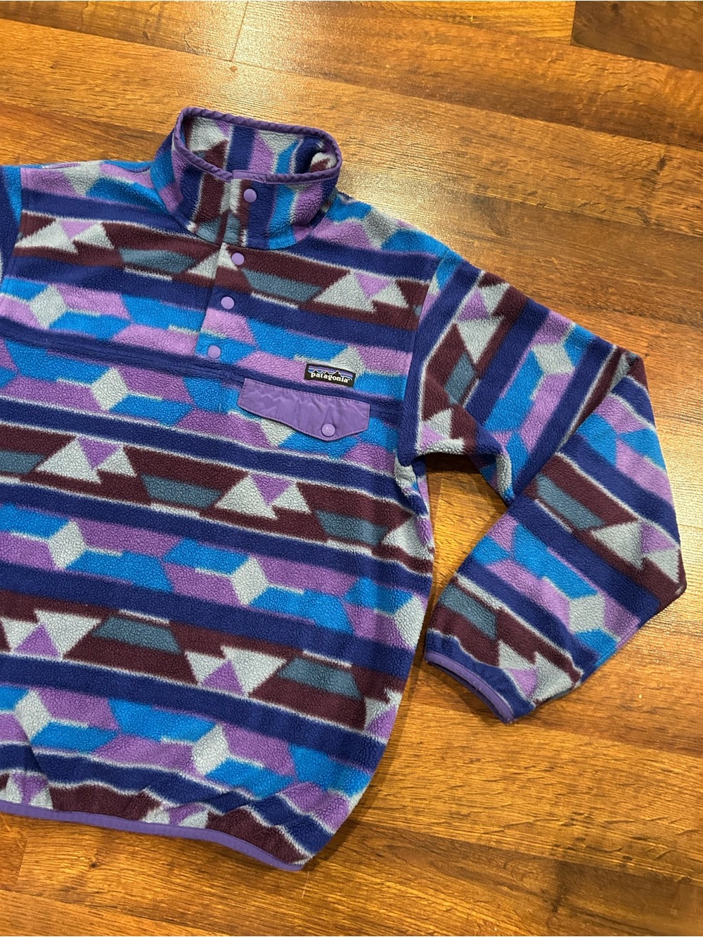 Women's Patagonia Synchilla Guatemalan Tango Aztec Snap-T Pullover Size Small - Picture 2 of 6